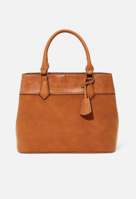 L. Top Trim Satchel - Cognac Multi