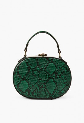 L. Oval You Around Crossbody Bag - Green Snake
