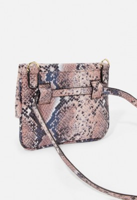 L. Flap Over Belt Bag - Blush Snake