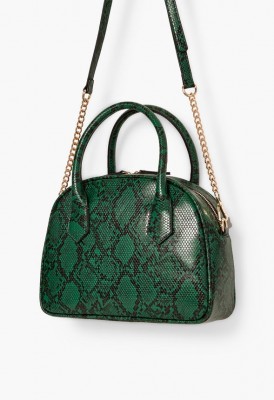 L. I'm The Boss Dome Satchel - Green Snake