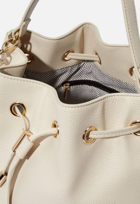 L. Drawstring Bucket Bag - Bone