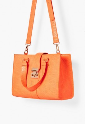 L. Weekend in Venice Satchel - Orange Snake