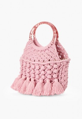 L. The Beach People Macrame Clutch - Lilac