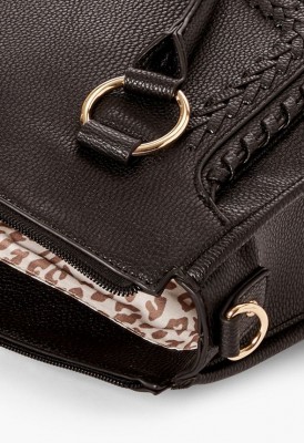  L.Saddle Edge Satchel - Black