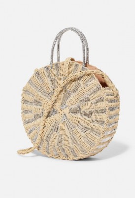 L. Metallic Straw Tote