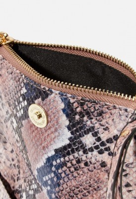 L. Flap Over Belt Bag - Blush Snake