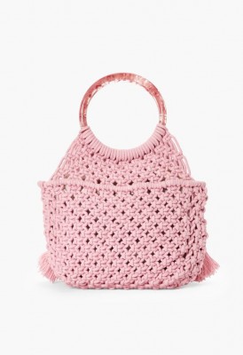 L. The Beach People Macrame Clutch - Lilac