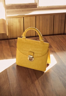 L. Mini Lady Satchel - Yellow Snake