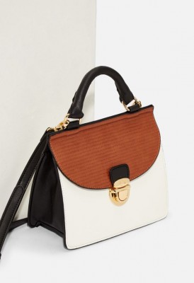 L. Mini Lady Satchel - Black/Cognac/Bone