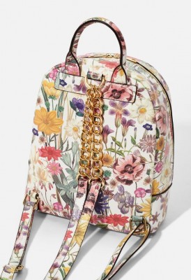 L. Chain Strap Backpack - Floral