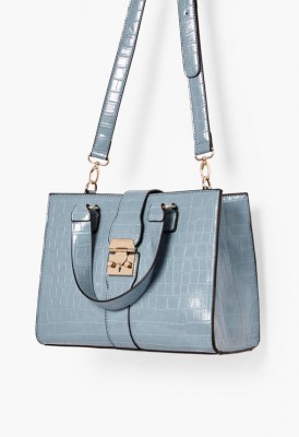 L. Weekend in Venice Satchel - Blue Croc