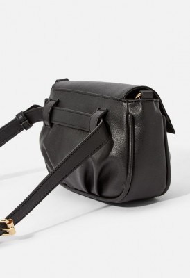 L. Turnlock Convertible Crossbody Bag - Black