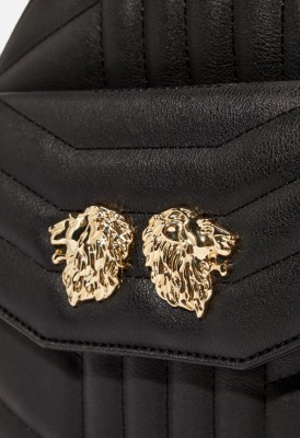 L. Lion Quilted Backpack - Black