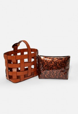 L. Caged Tote - Cognac