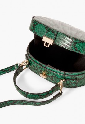 L. Oval You Around Crossbody Bag - Green Snake